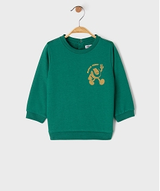 GEMO Sweat léger avec motif poitrine bébé garçon vert standard