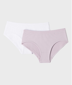 GEMO Shorty en maille côtelée fille (lot de 2) Violet