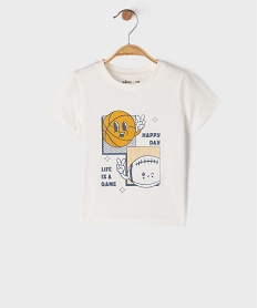 GEMO Tee-shirt manches courtes avec motif sportif bébé garçon blanc standard