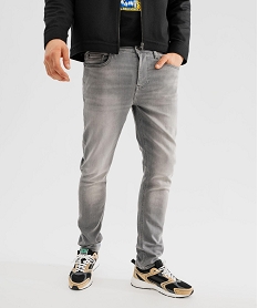 GEMO Jean slim en coton stretch homme gris standard