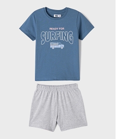 GEMO Pyjashort bicolore à motif surf garçon bleu standard
