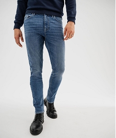 GEMO Jean slim en denim de coton stretch délavé homme Bleu