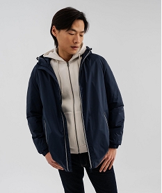GEMO Blouson coupe-vent à capuche homme Bleu