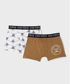GEMO Boxers en coton stretch motif manga garçon (lot de 2) - One Piece marron standard