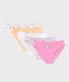 GEMO Culottes en coton motifs chatons fille (lot de 5) - Hello Kitty Blanc