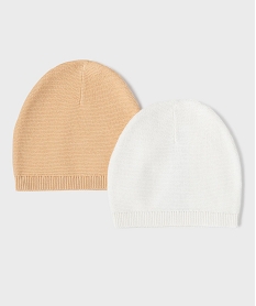 GEMO Bonnets de naissance en coton (lot de 2) blanc standard