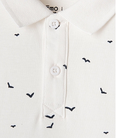 GEMO Polo manches courtes à micro motifs garçon Blanc