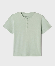 GEMO Tee-shirt uni col tunisien enfant garçon Vert