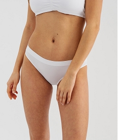GEMO Culotte en maille extensible sans coutures femme blanc standard