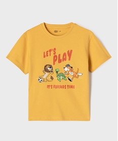 GEMO Tee-shirt manches courtes avec motifs animaux garçon Jaune