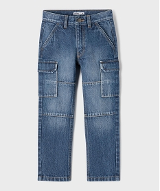 GEMO Jean cargo délavé garçon bleu standard