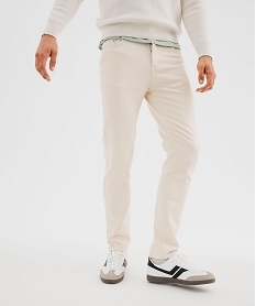 GEMO Jean Straight en denim extensible au coloris unique homme Beige