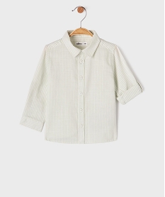 GEMO Chemise rayée en coton bébé garçon Vert
