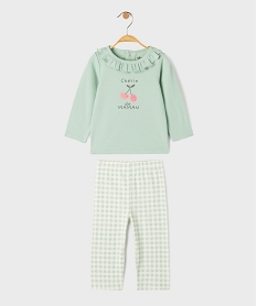 GEMO Pyjama 2 pièces à motif et carreaux bébé Vert