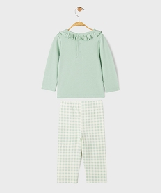 pyjama 2 pieces a motif et carreaux bebe vertK601701_4