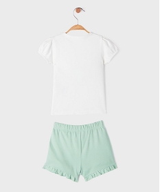 pyjashort 2 pieces avec motif baleines bebe fille tee-shirt et short blanc standardK602101_3