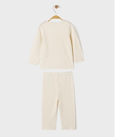 pyjama 2 pieces motif leopard et pois pailletes bebe blanc standardK602301_4