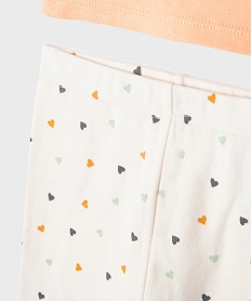 pyjama 2 pieces bicolore en coton bebe fille orangeK602501_3
