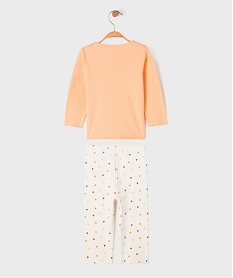pyjama 2 pieces bicolore en coton bebe fille orangeK602501_4