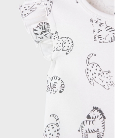 pyjashort 2 pieces a motifs animaux bebe fille tee-shirt et short beigeK602701_2