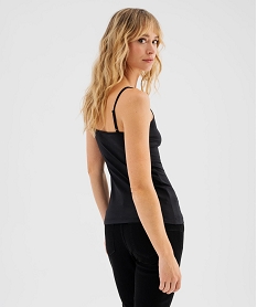 GEMO Débardeur à fines bretelles en microfibre femme noir vif