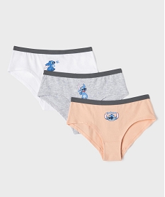 GEMO Shorties en coton stretch imprimé fille - Stitch (lot de 3) Multicolore