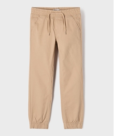 GEMO Pantalon en coton coupe jogger garçon Beige