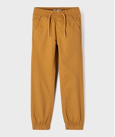 GEMO Pantalon en coton coupe jogger garçon Orange
