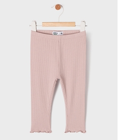 GEMO Legging en maille côtelée et finitions froncées bébé fille Violet