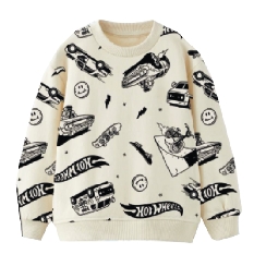 GEMO Sweat imprimé véhicules et skate garçon - Hot Wheels Beige