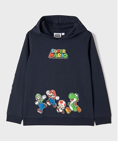 GEMO Sweat à capuche à motifs multicolores garçon - Super Mario Bleu