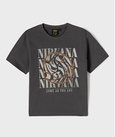 GEMO Tee-shirt manches courtes en jersey de coton imprimé garçon - Nirvana Gris