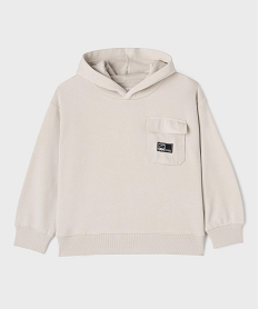 GEMO Sweat à capuche avec poche poitrine garçon beige standard