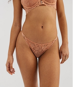 GEMO Tanga en dentelle femme Rose