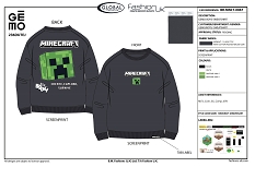 GEMO Sweat imprimé devant et dos garçon - Minecraft Gris