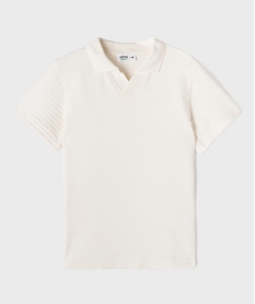 GEMO Polo en jersey de coton fantaisie garçon blanc standard
