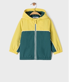 GEMO Blouson imperméable à capuche bicolore bébé garçon Vert