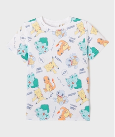 GEMO Tee-shirt manches courtes imprimé garçon - Pokemon blanc vif