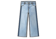 GEMO Jean Straight avec bandes sur l’avant et taille ajustable fille Gris