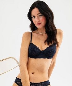 GEMO Soutien-gorge corbeille en dentelle à bonnets souples Bleu