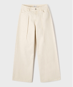 GEMO Jean straight taille haute fille blanc standard