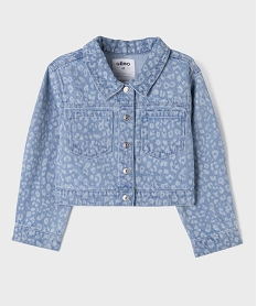 GEMO Veste en jean avec motifs délavés fille bleu standard