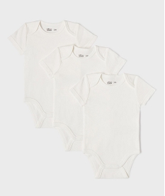 GEMO Body à manches courtes unis bébé (lot de 3) blanc standard
