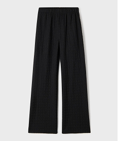 GEMO Pantalon fluide en maille texturée avec taille élastique fille noir standard