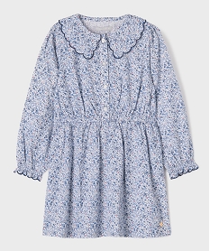 GEMO Robe à motifs fleuris et col Claudine fille - LuluCastagnette Bleu