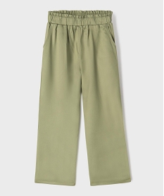GEMO Pantalon en viscose fluide à taille élastiquée fille vert standard