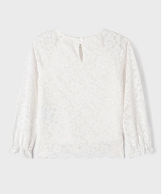 GEMO Blouse manches longues en dentelle fille blanc standard