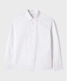 GEMO Chemise manches longues en coton unie garçon blanc vif