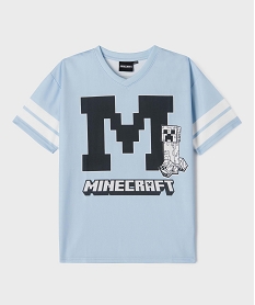 GEMO Tee-shirt de sport imprimé garçon - Minecraft Bleu