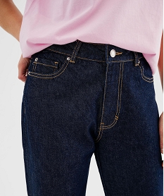 GEMO Jean cropped straight taille normale femme Bleu